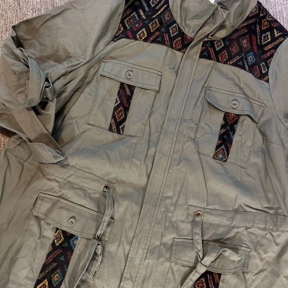 ModCloth Utility Jacket With Aztec Embroidery Sz 2X - Picture 2 of 8